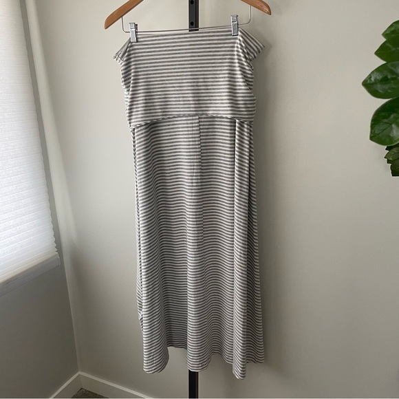 NEW GAP Convertible Strapless Maxi Tube Dress Skirt Striped Soft Size Large - Picture 4 of 10